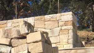 Sandstone retaining wall