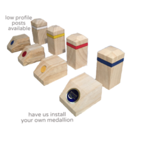 Golf course signage directional tee markers.