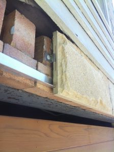 Sandstone installation; with lintels, angle bars, and fixtures