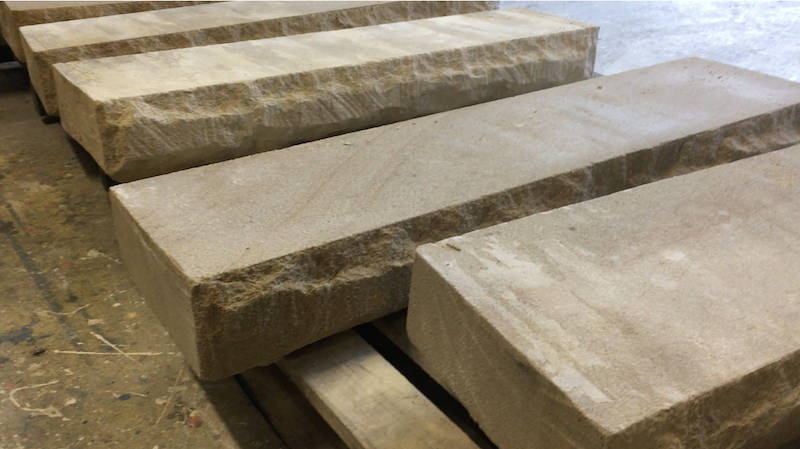 Australian sandstone quarry logs cut into 150mm step treads