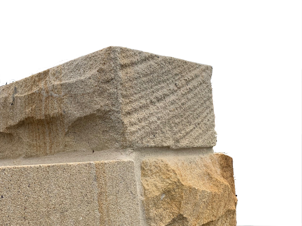 sandstone step solid end raw cut