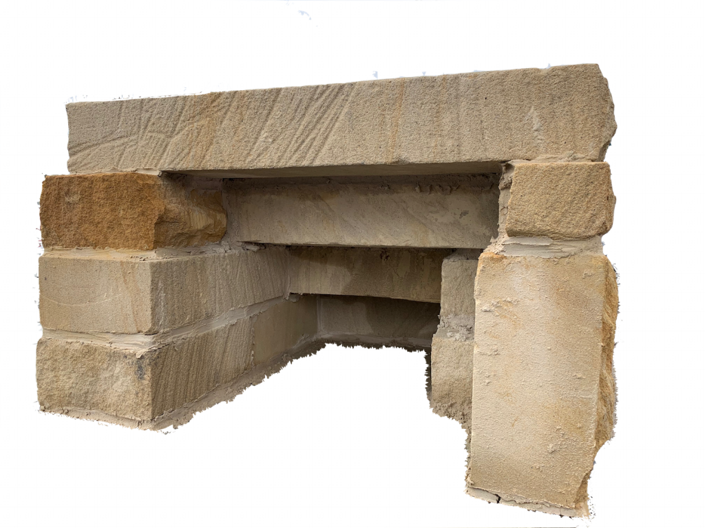 sandstone steps solid span over stone