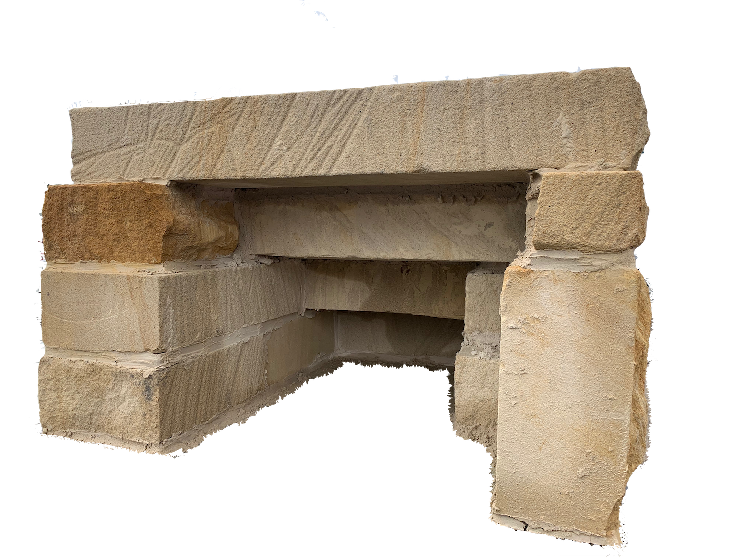 sandstone steps solid span over stone