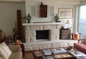 Stone Fireplace with hearth and mantle. clontarf