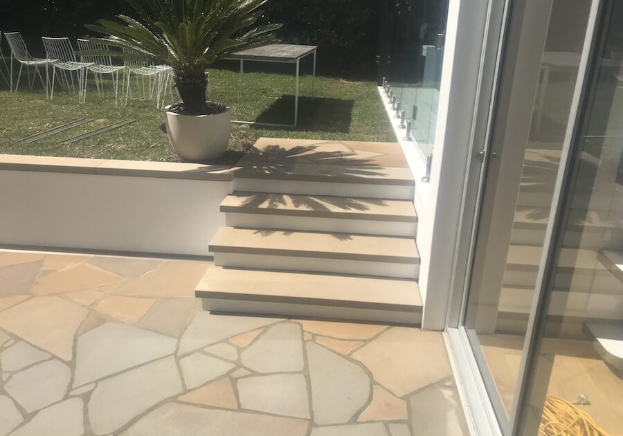 crazy paving with step treads