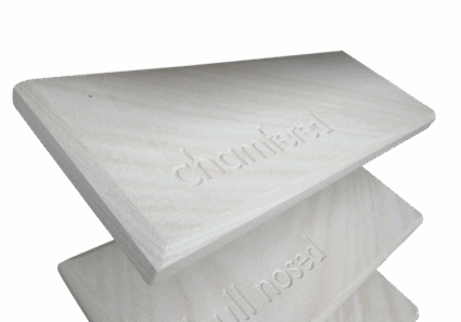 Chamfered step tread or wall capping, window sill and coping.