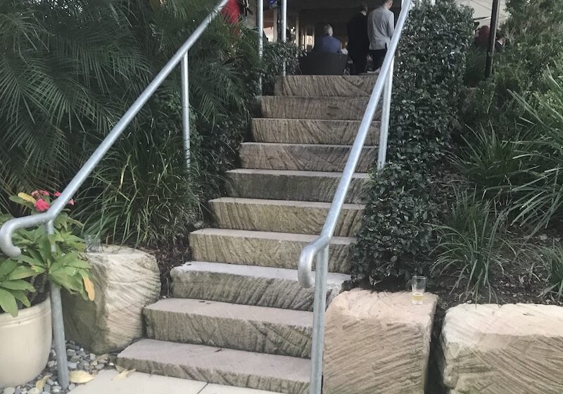 quarry logs laid whole as steps 800pix Australian sandstone quarry logs laid whole as steps