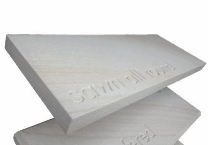 Diamond sawn with pencil round Australian sandstone for capping, coping, step treads, sills, mantles and hearths.